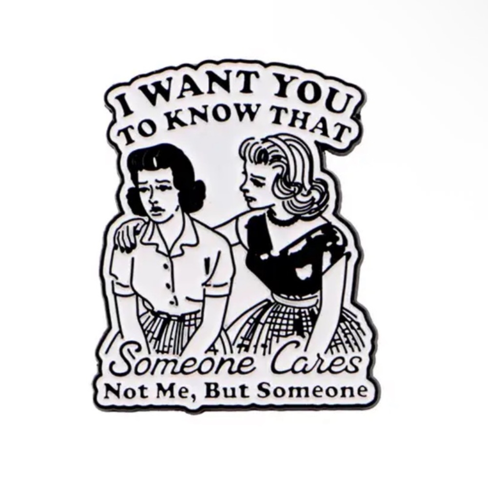 I Want You To Know That…Enamel Black and White Pin